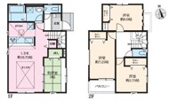 １号棟◆４ＬＤＫ
１階に和室のお部屋あります♪
家族のコミュニケーションが増えるリビングイン階段！
